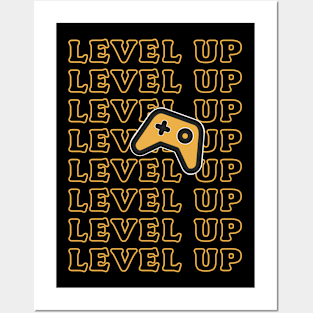 Level Up Yellow Posters and Art